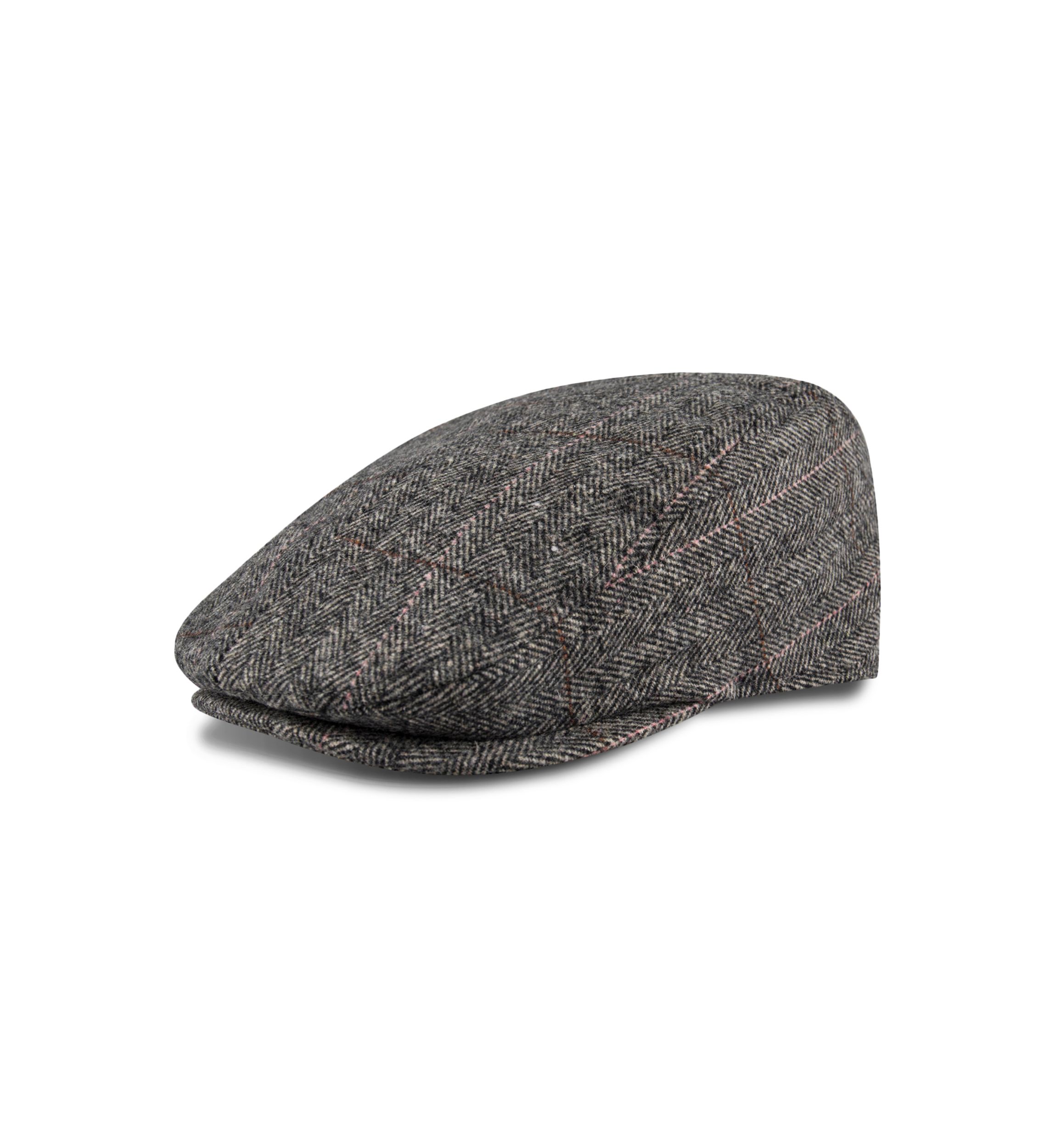 Herringbone Plaid Flat Top Ivy Hat