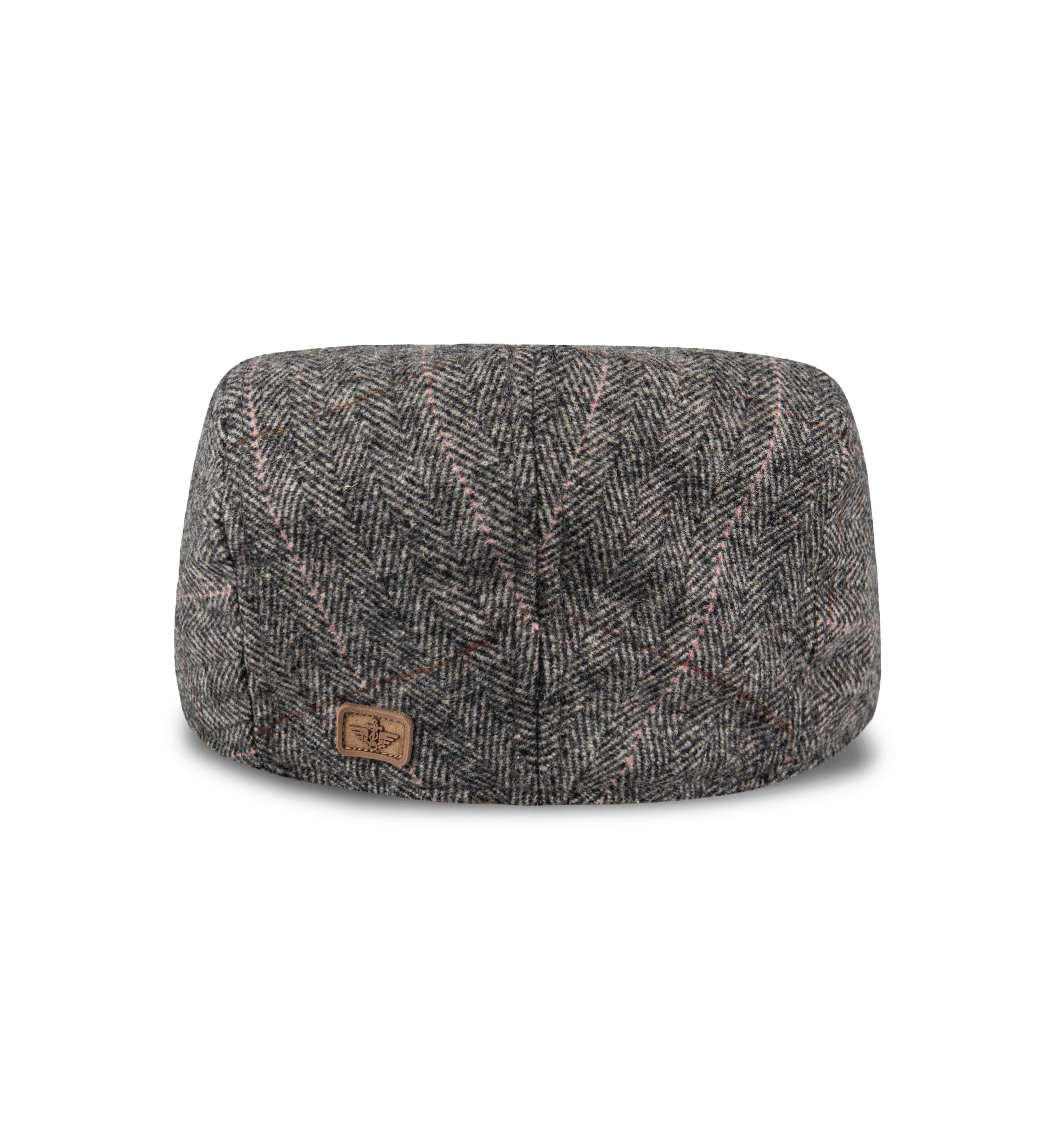 Herringbone Plaid Flat Top Ivy Hat