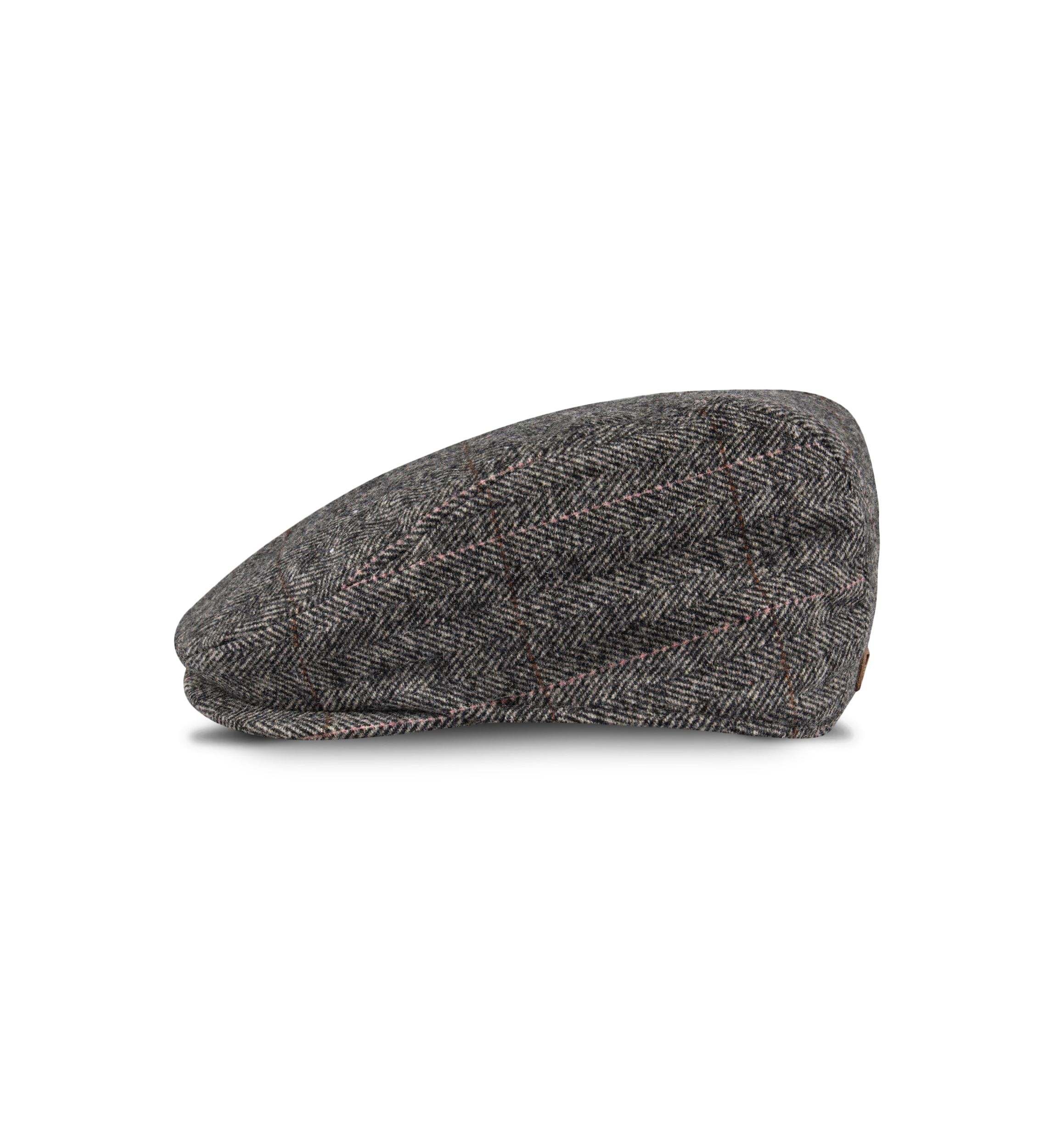 Herringbone Plaid Flat Top Ivy Hat
