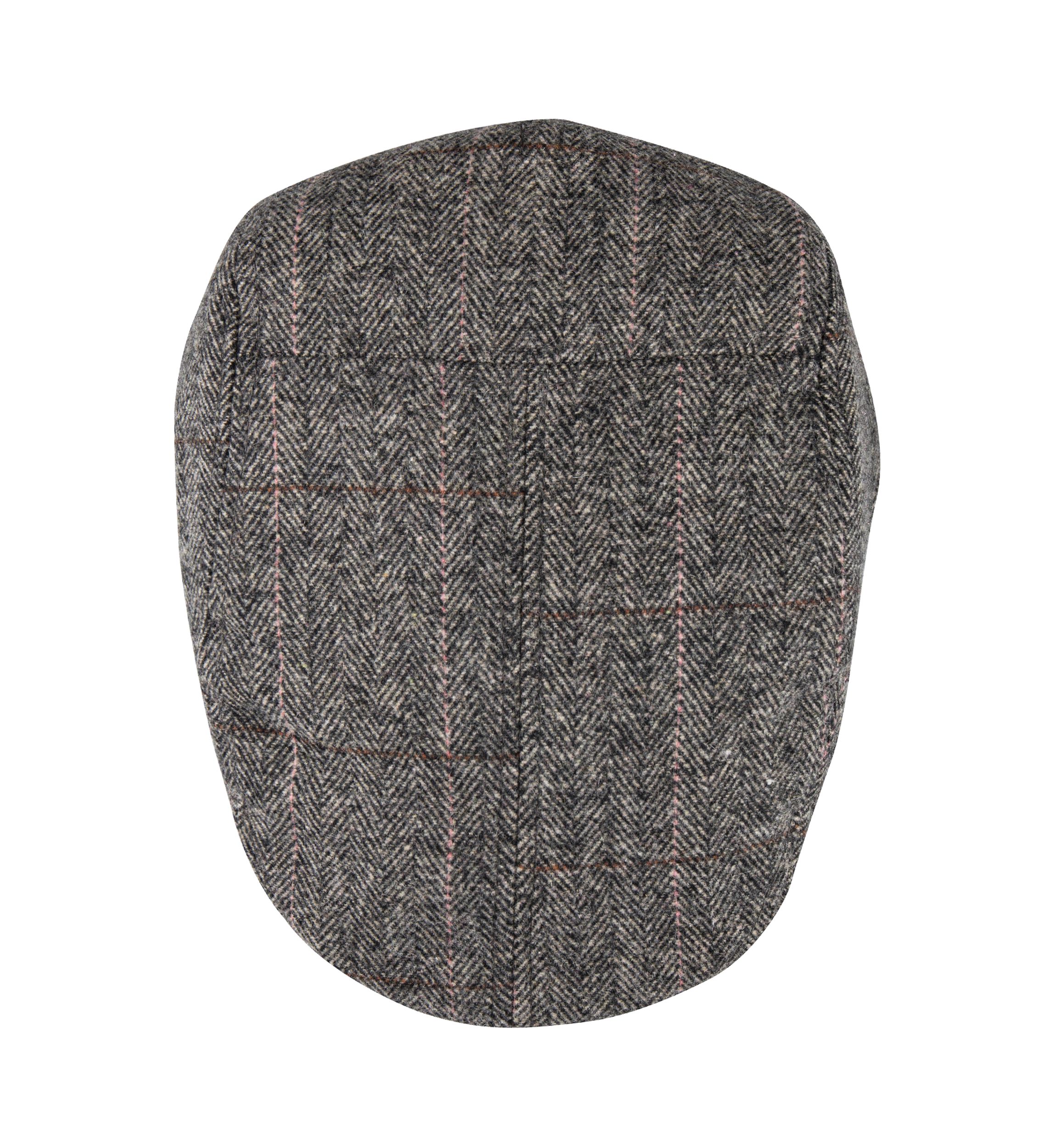 Herringbone Plaid Flat Top Ivy Hat
