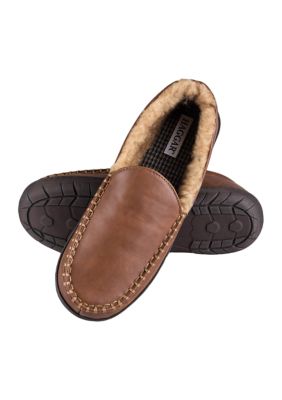 Haggar Smoot Polyurethane Leather Moccasin Slippers belk