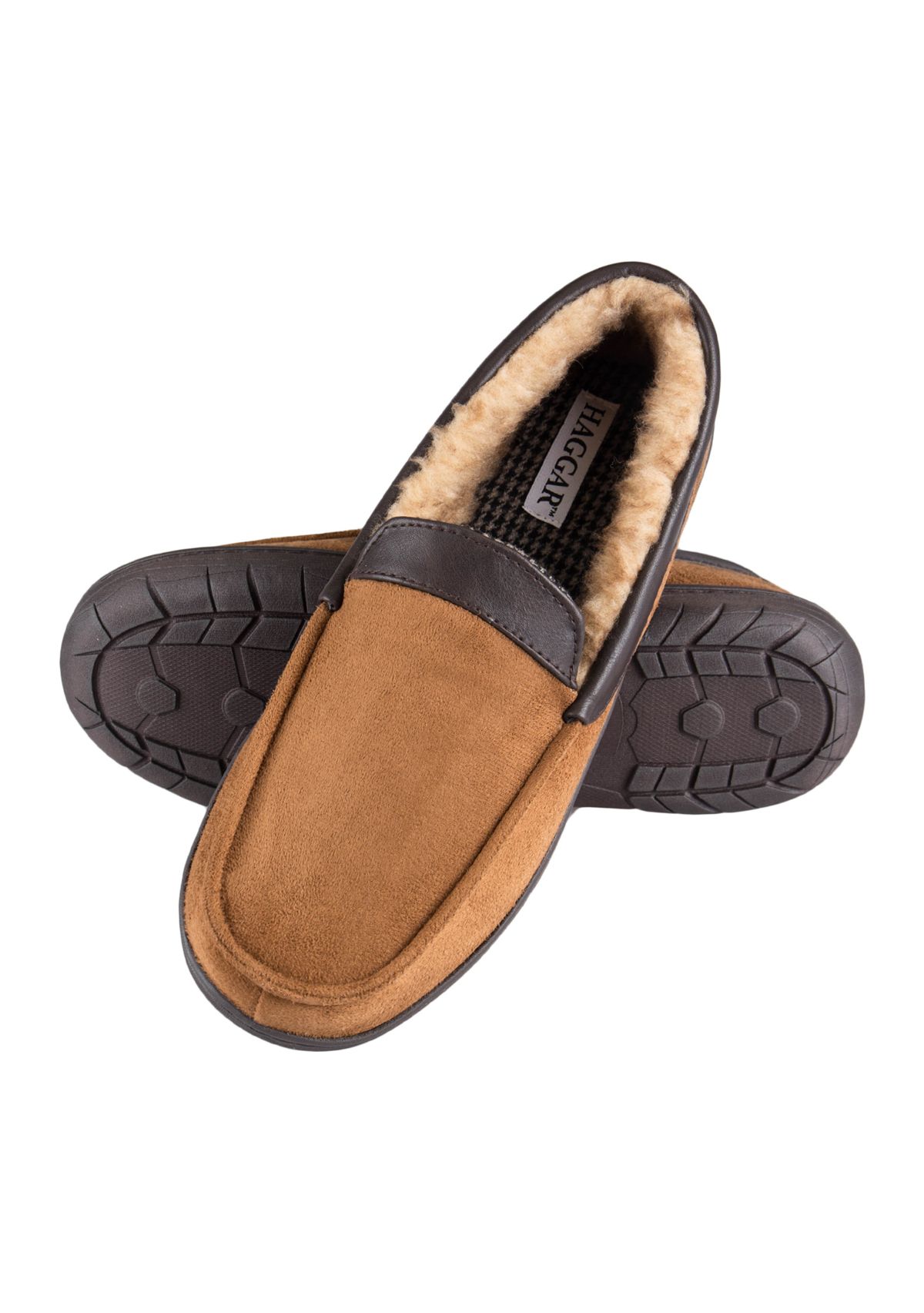 Moccasin Slippers with Polyurethane Leather Collar