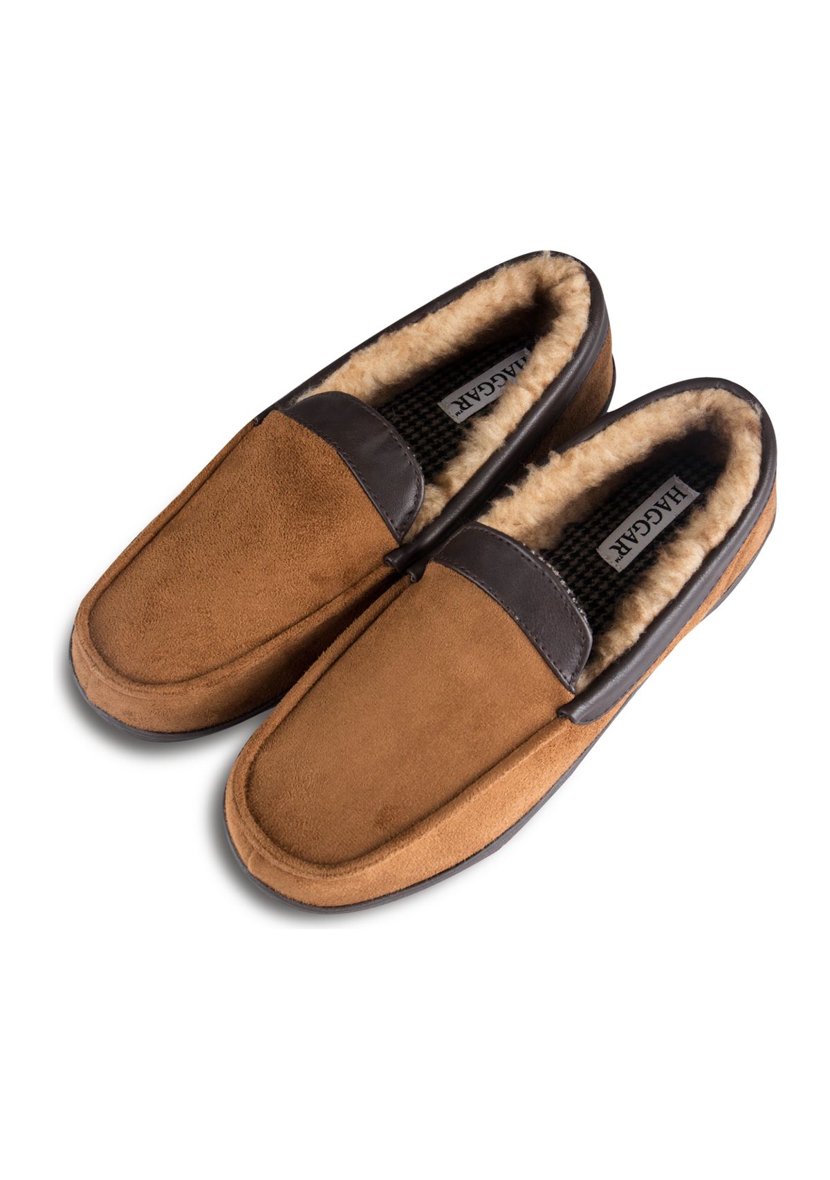 Moccasin Slippers with Polyurethane Leather Collar