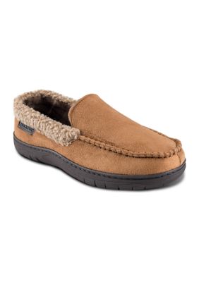 Zigzagger men's microsuede moccasin discount slippers memory foam house shoes