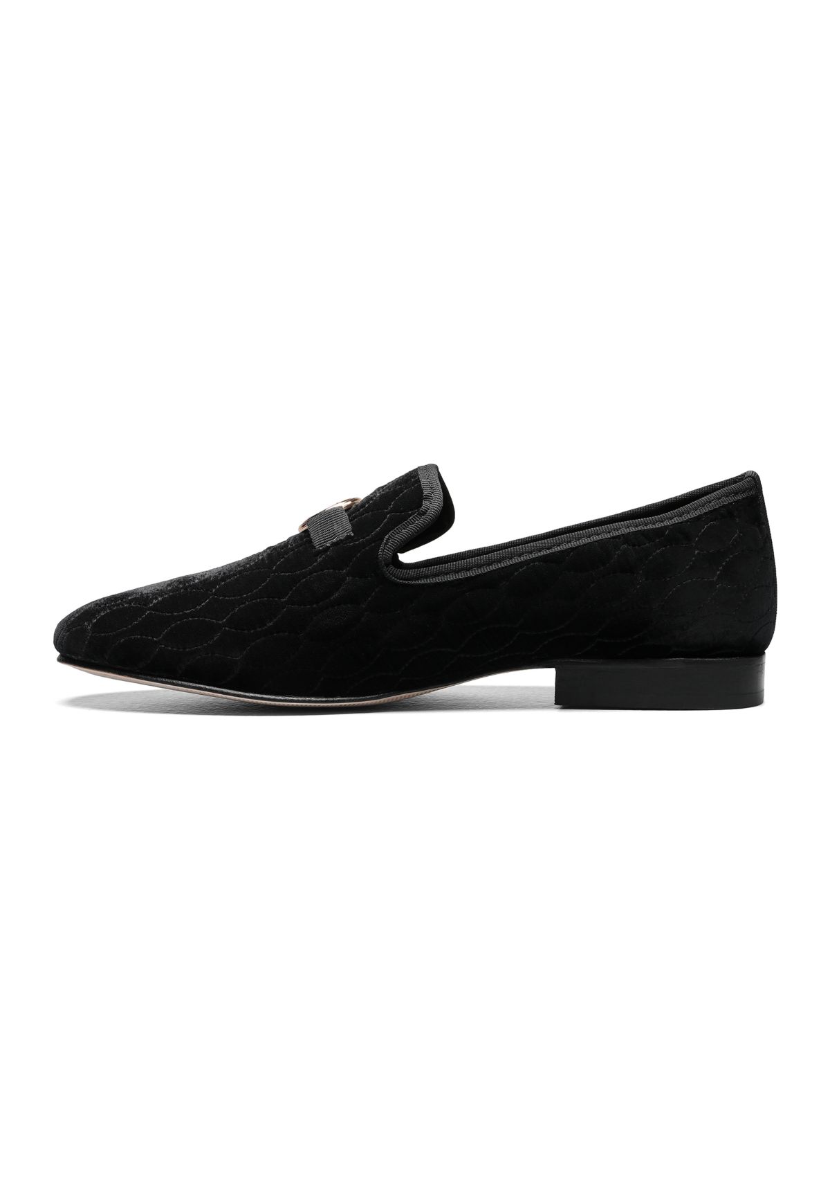 Valet Leather Sole Velour Bit Loafer Slippers