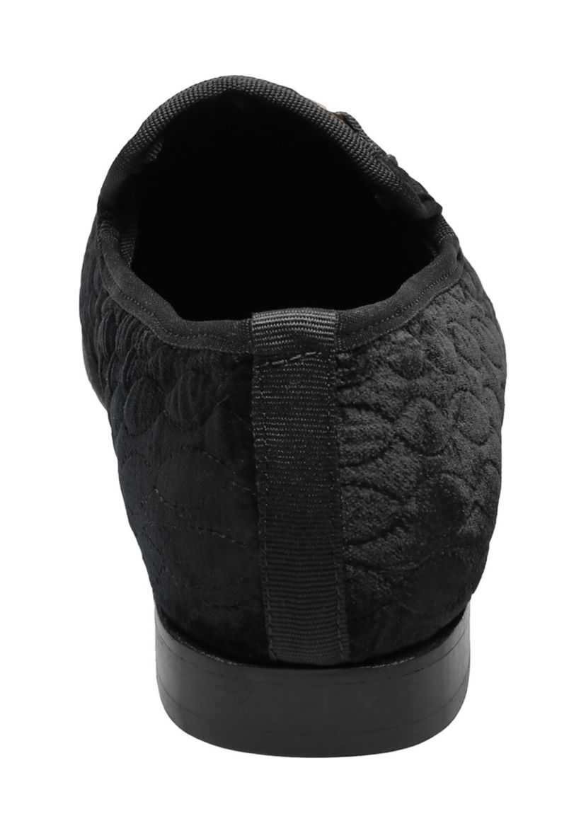 Valet Leather Sole Velour Bit Loafer Slippers