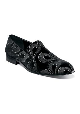 Stacy Adams Men's Swainson Plain Toe Embroidered Slip On Loafers