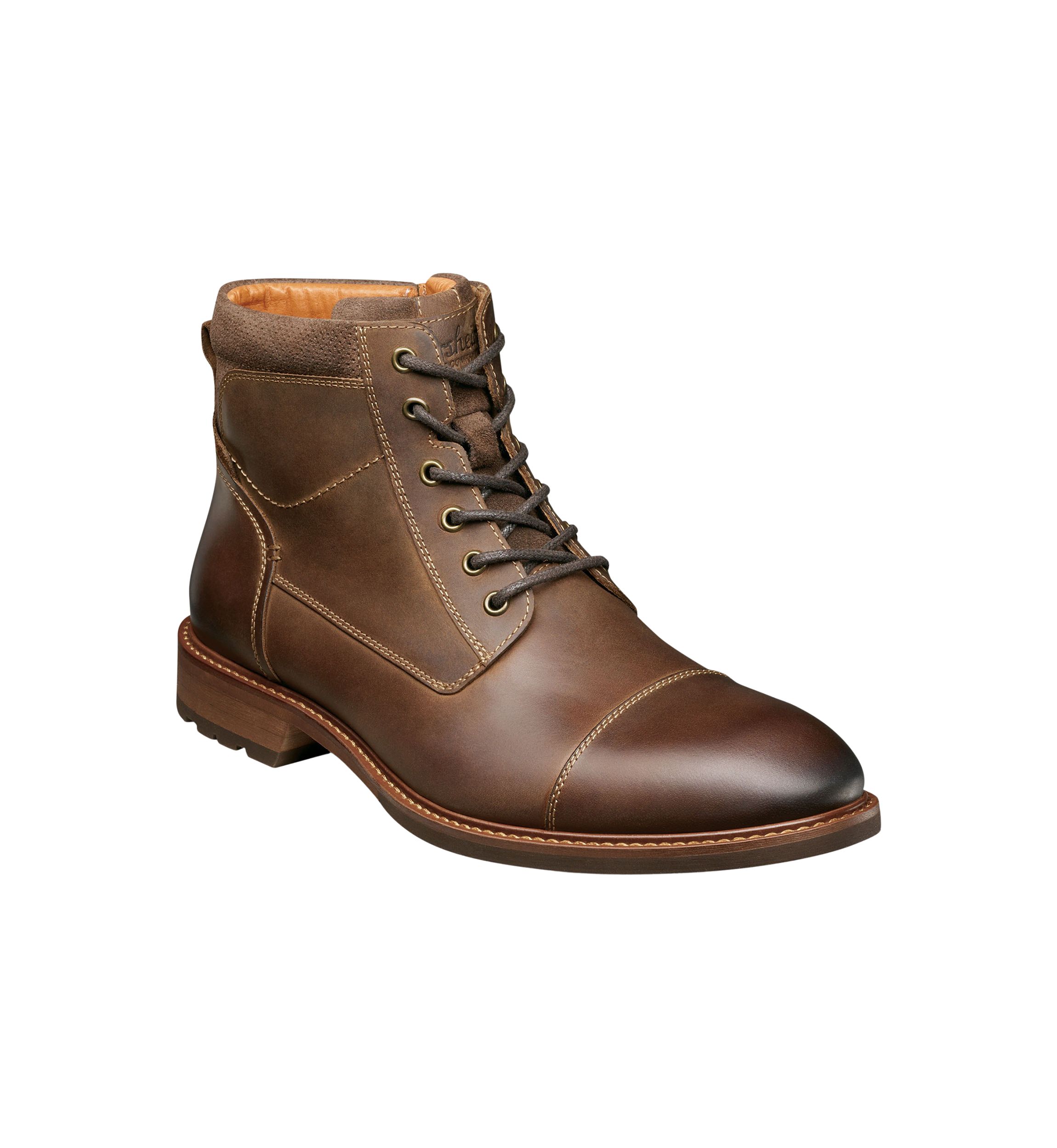Lodge Lace Up Cap Toe Boots