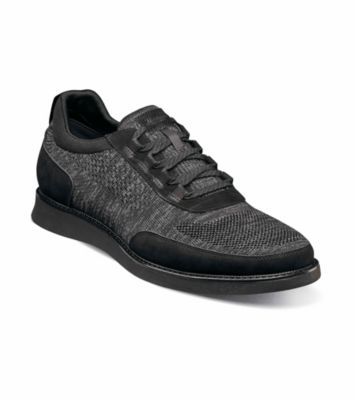 Florsheim Men's Launch Knit Elastic Lace Moc Toe Slip On, Black, 13M