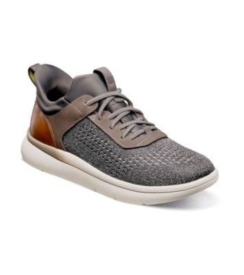 Florsheim Men's Fleet Knit Elastic Lace Sneaker, Grey, 8W