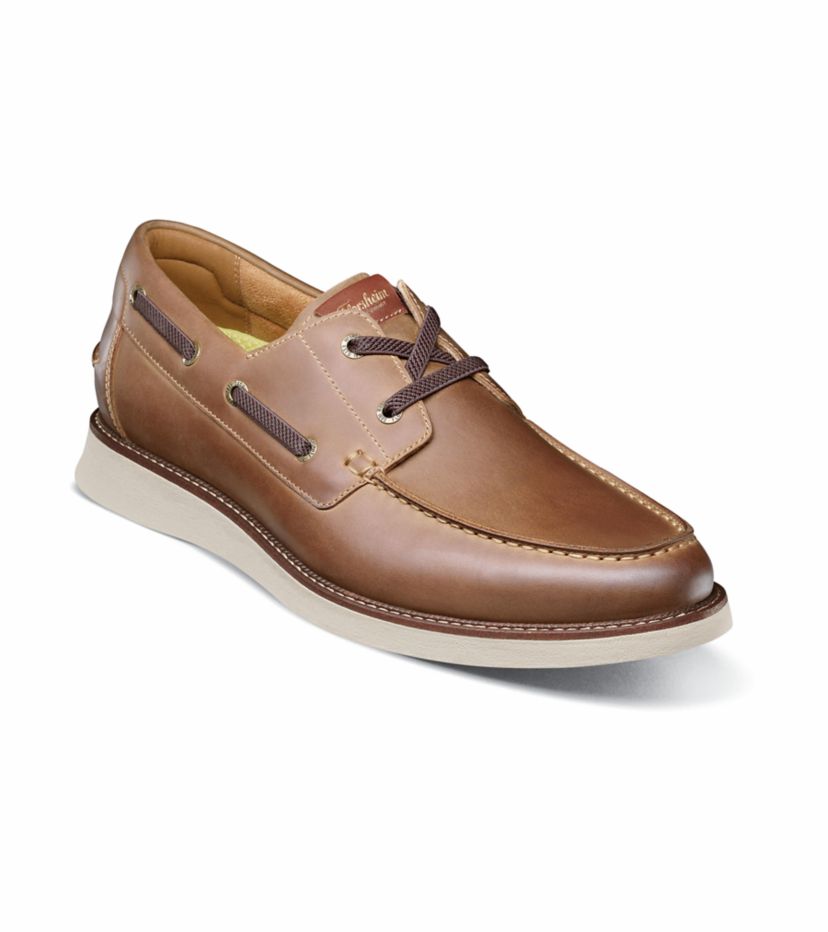 Florsheim Men's Launch Moc Toe Boat Shoe Brown CH 10 W