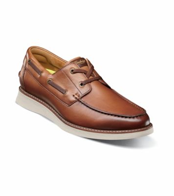 Florsheim Men's Launch Moc Toe Elastic Lace Boat Shoe, 9.5W