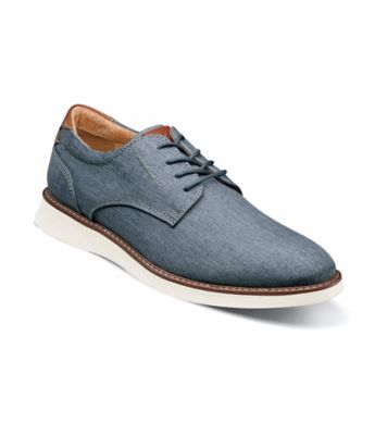 Florsheim Men's Launch Canvas Plain Toe Oxford, Navy Blue, 11W