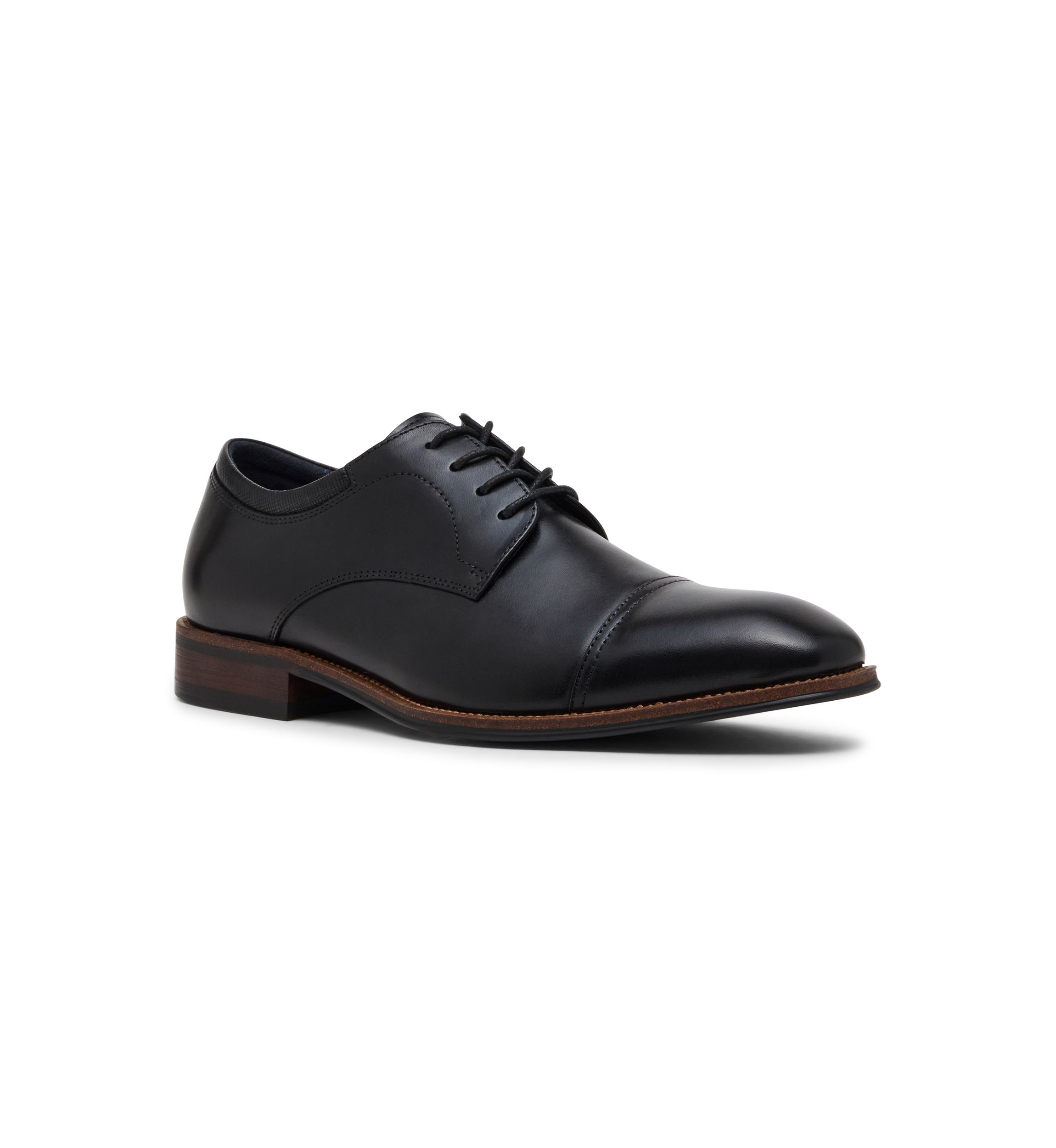 Steve Madden Men's Hasan Oxford Dress Shoes, Black, 11M, Leather