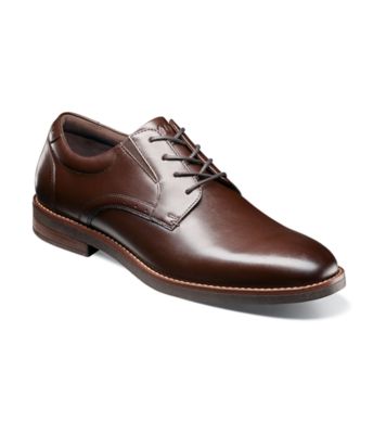 Nunn Bush Men's Fitz Flex Plain Toe Oxford, Brown, 11W