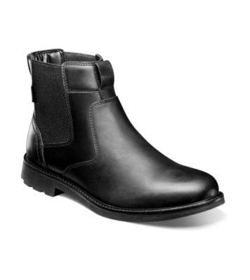 Nunn Bush Men's Bayridge Plain Toe Chelsea Boot - Lightweight Leather With Elastic For Easy On/Off