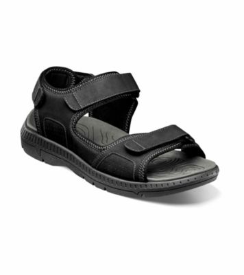 Nunn Bush Men's Laguna 3-Strap River Sandal, Black, 12W