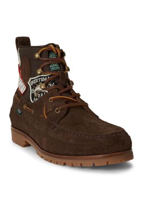 Polo Ralph Lauren Men's Ranger Mid Suede & Twill Boots, Dark Brown, 13M