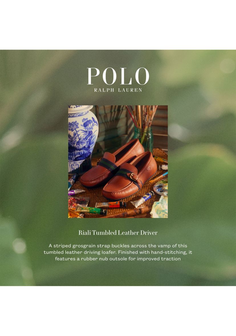 Riali Tumbled Leather Driver Loafers