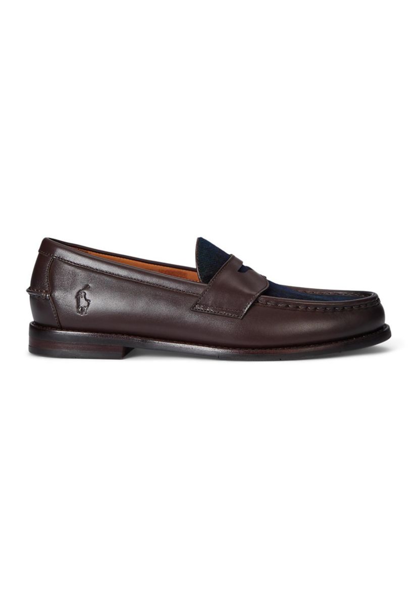 Alston Leather and Plaid Wool Penny Loafers