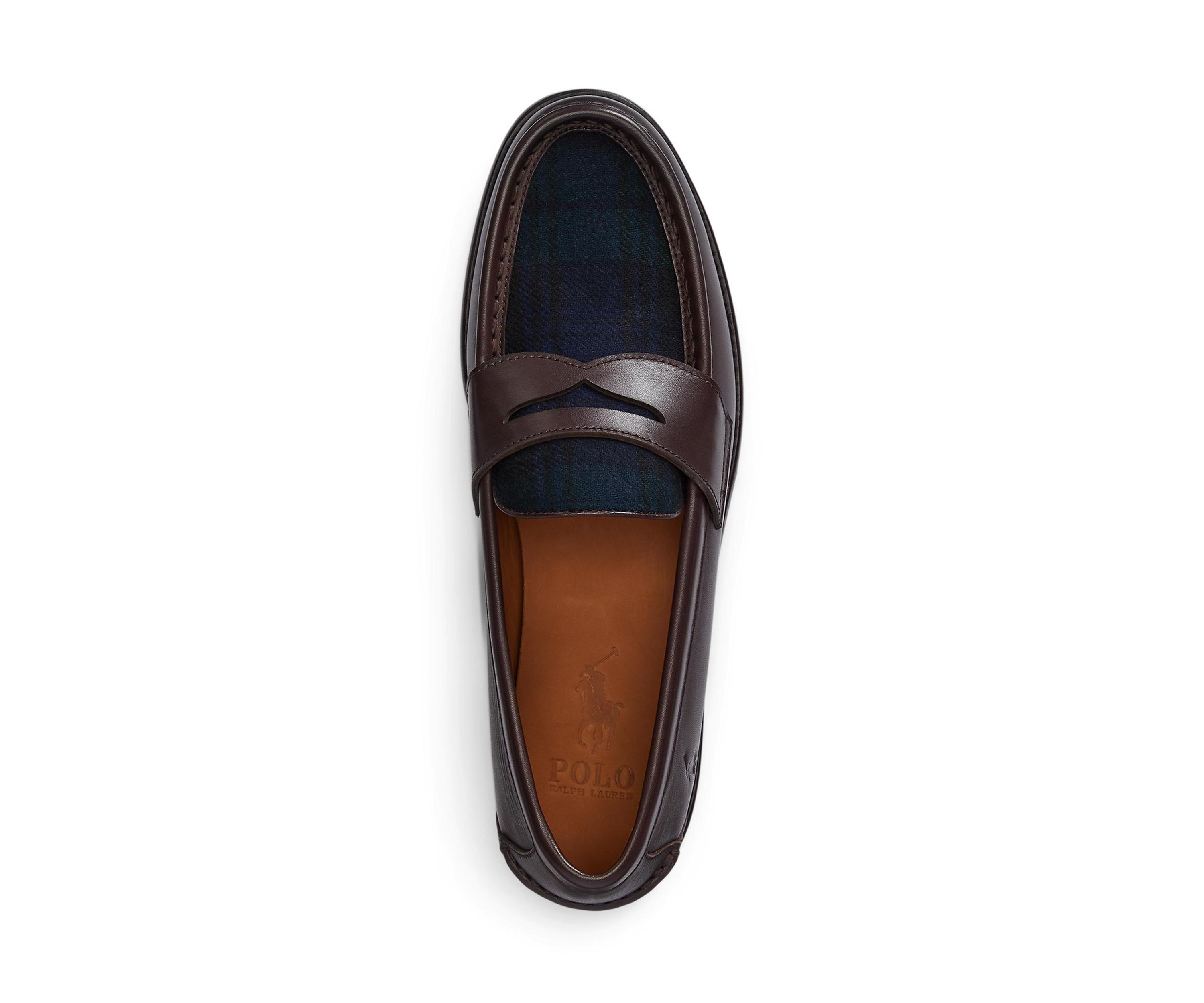 Alston Leather and Plaid Wool Penny Loafers
