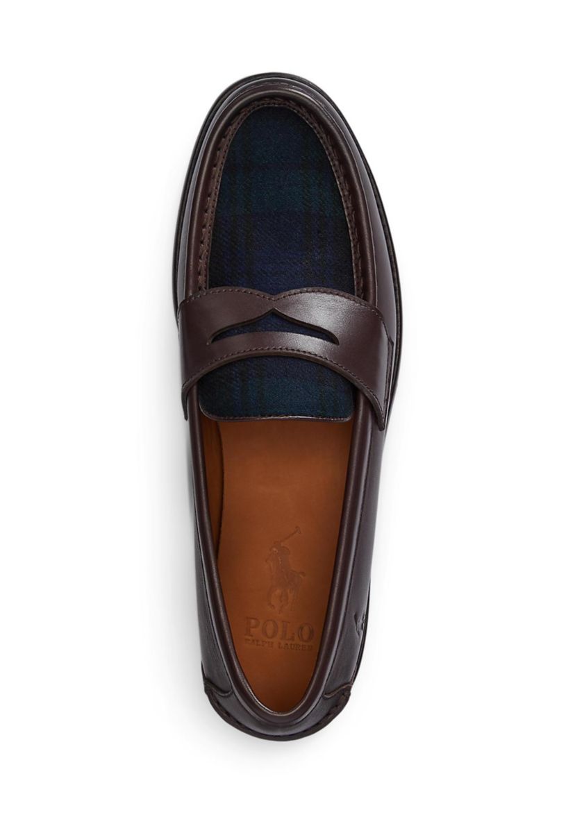 Alston Leather and Plaid Wool Penny Loafers