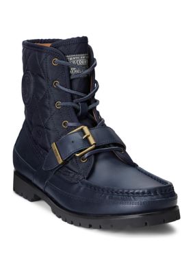 Polo Ralph Lauren Men's Ranger Leather And Quilted Canvas Boots