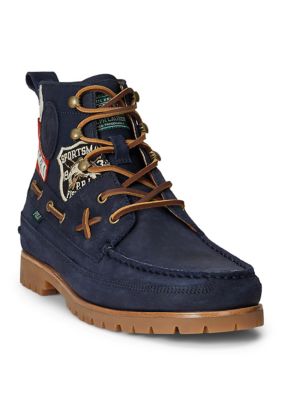 Polo Ralph Lauren Men's Ranger Mid Suede & Twill Boots, Blue, 9.5M