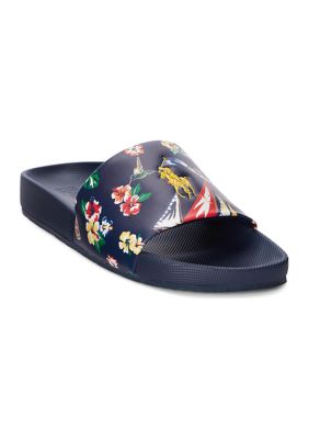 polo ralph lauren navy & gold cayson sandals