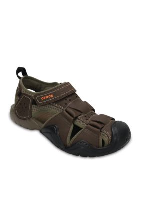 Crocs swiftwater deals leather fisherman sandals