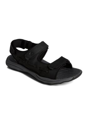 Sperry Men's Rivington Leather Sandals, Black, 13M -  0195018745156