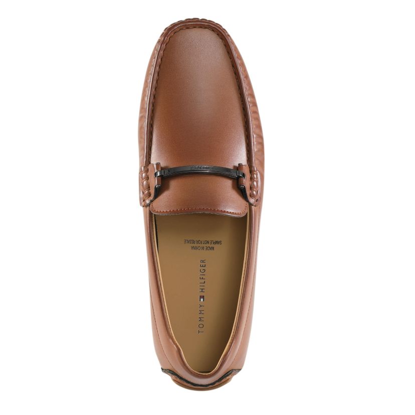 Tommy Hilfiger Men\'s Tan Leather Bit-Detail Driving Loafers TOMMY HILFIGER-M Slip On Driving Loafer Shoes Mens Tan  main image 4