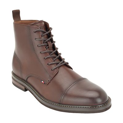 Tommy Hilfiger Men's Nuwar Casual Cap Toe Boots, Brown, 13M