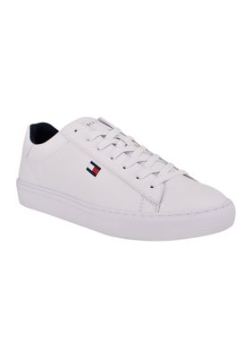 Tommy Hilfiger Men's Brecon Lace Up Low Top Sneakers, White, 11M