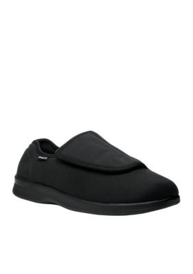 Propét Men's Cush n Foot Slippers, Black, 9.5WW