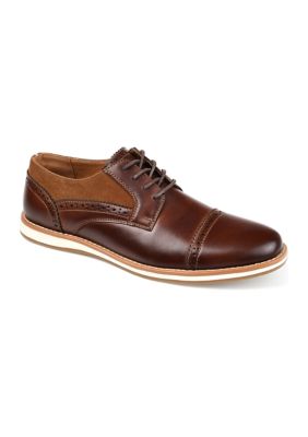 Vance Co Men's Griff Cap Toe Brogue Derby Shoes, Brown, 10.5M