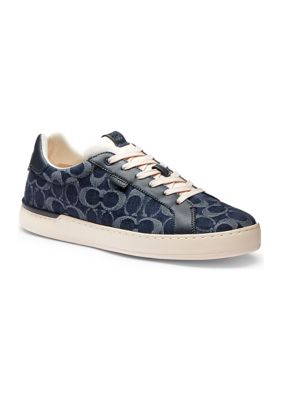 COACH Women's Lowline Low Top Signature Denim Sneakers, Blue, 12W -  0196395264209