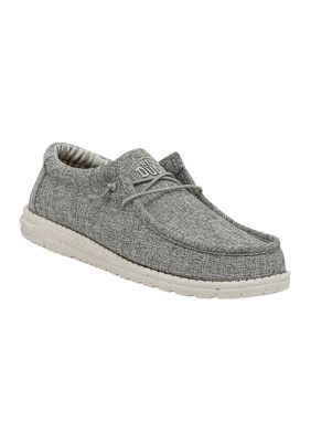 Hey Dude Men's Wally Linen Natural Grey Size 6 | Men’s Shoes | Men's Lace  Up Loafers | Comfortable & Light-Weight