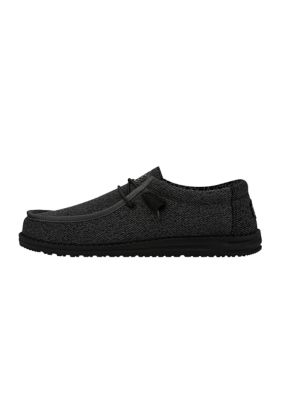 Hey Dude Mens Wally Sox Micro Loafer - Total Black - Size 10