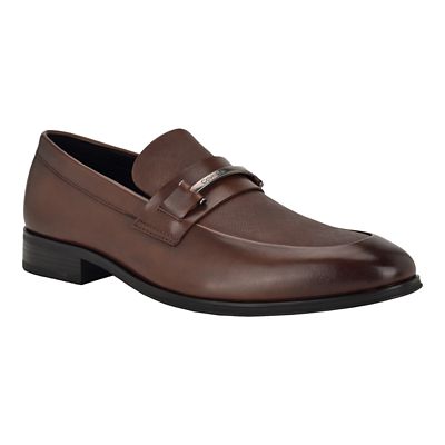 Calvin Klein Men's Dillie Slip-on Dress Loafers, Dark Brown, 11M