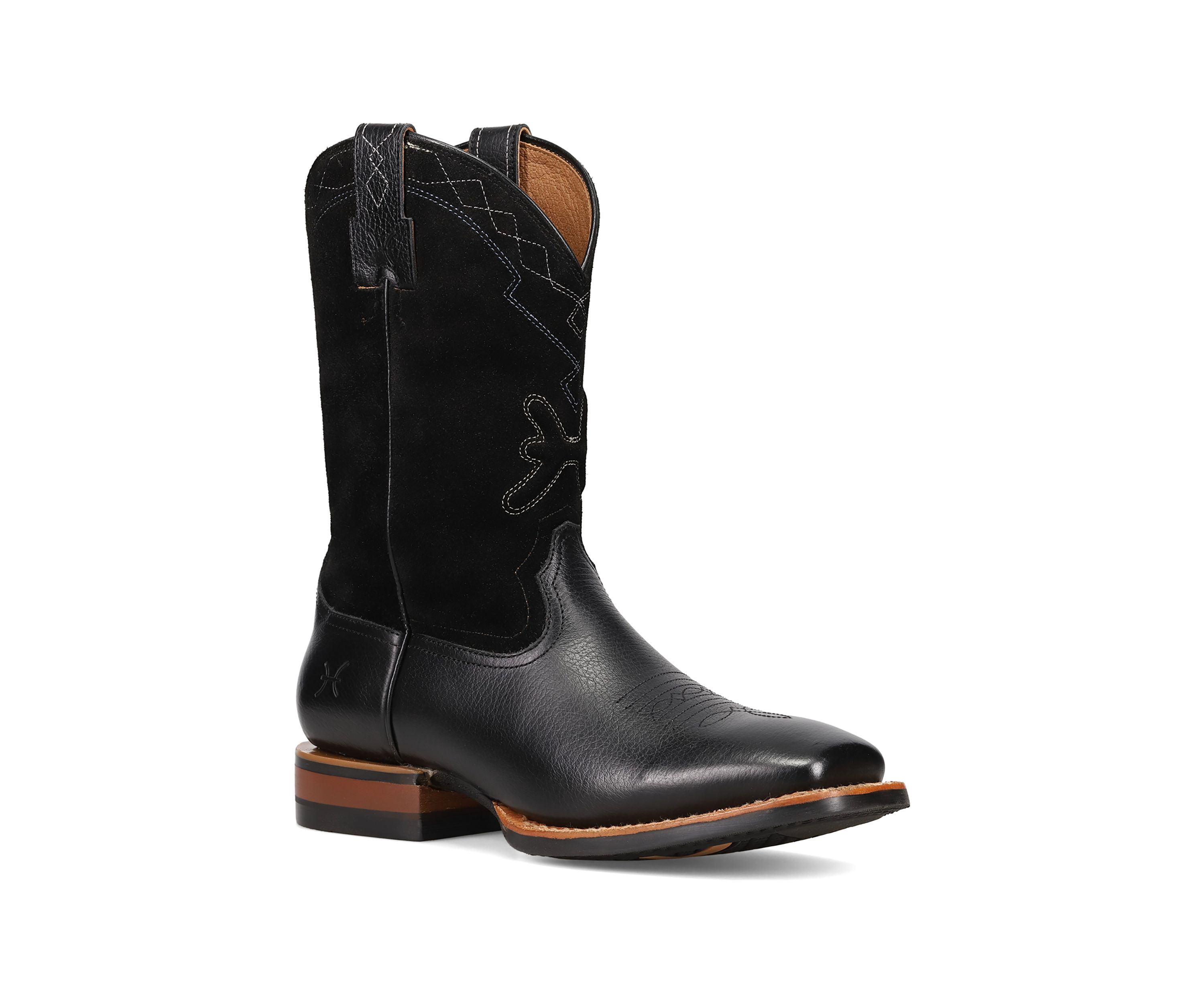 Mens Hauser Logo Stitch Square Toe Boots