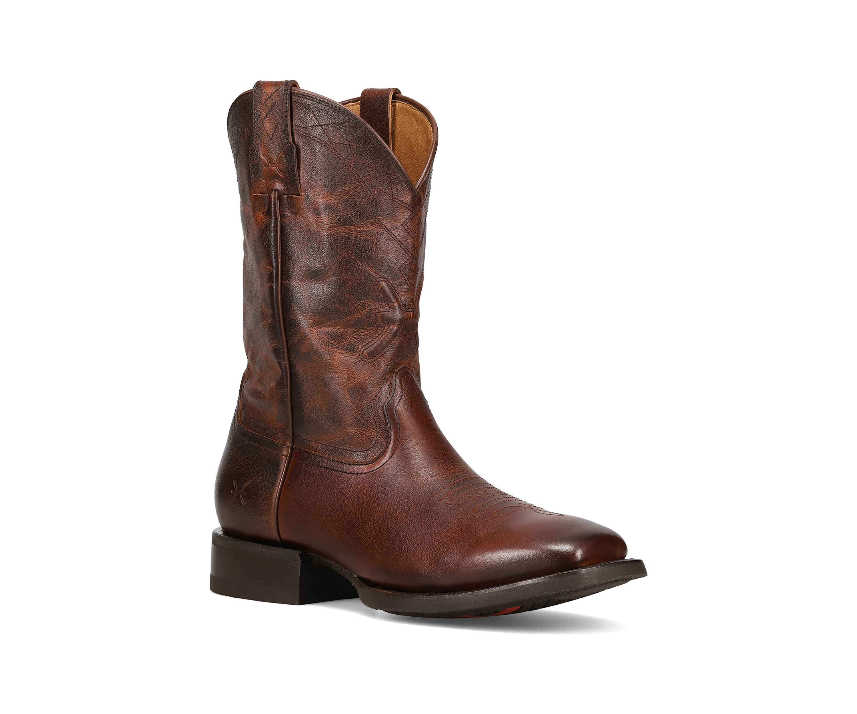Mens Hauser Logo Stitch Square Toe Boots
