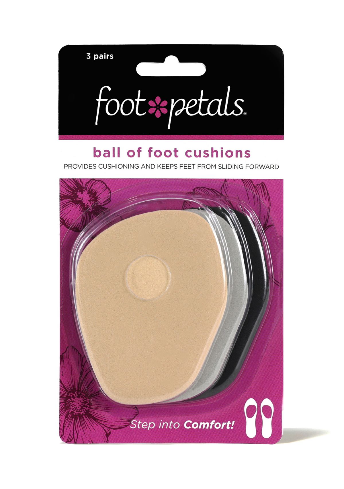 Ball of Foot Cushions - Set of 3 Pairs