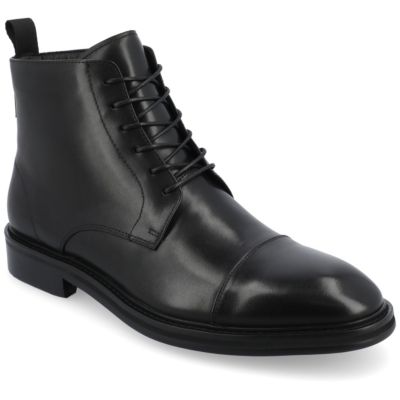 Lace-up Cap-toe Ankle Boot