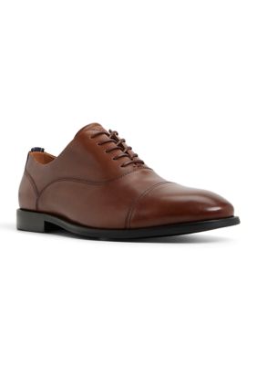 Brooks Brothers Men's Cassel Leather Oxford Dress Shoes, 10.5M