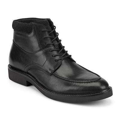 Rockport Men's Macklin Moc Toe Lace-Up Casual Boots, Black, 6.5W