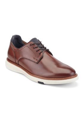 Kenneth Cole New York Men's LENDAL leather hybrid wingtip oxfords, Brown, 13M