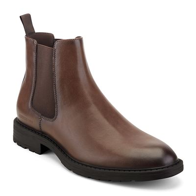 Kenneth Cole Reaction Men's Caydin Lug Sole leather Chelsea Boot, Light Brown, 7M