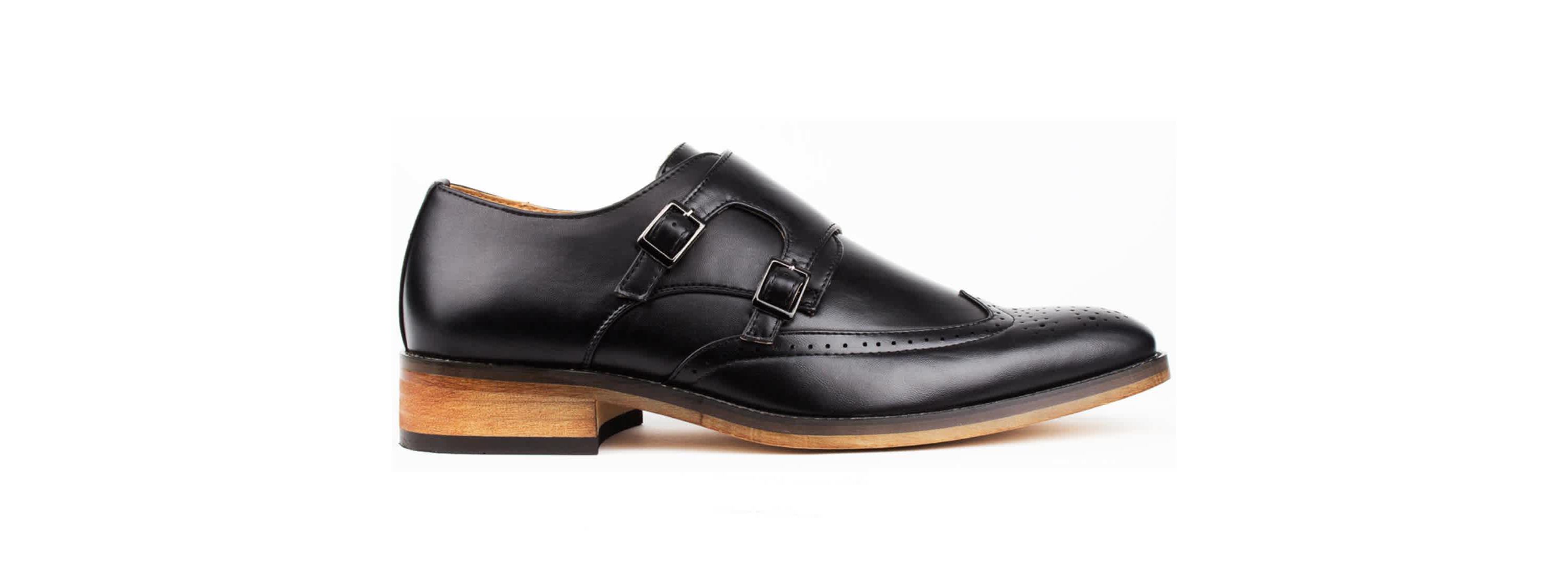 Mens Monk Strap Brogue Dress Shoes
