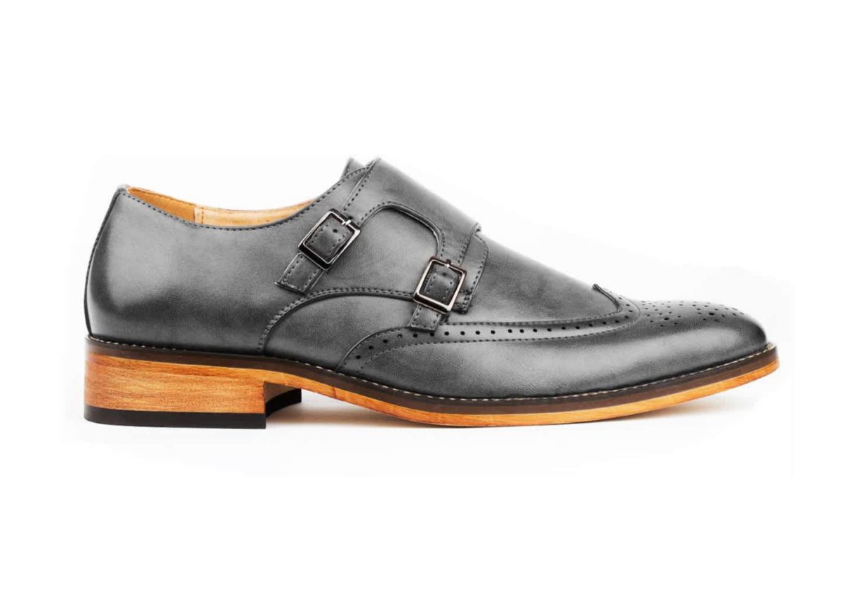 Mens Monk Strap Brogue Dress Shoes